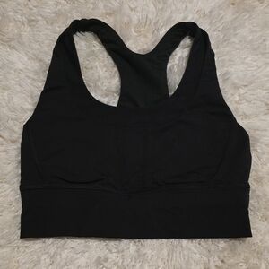 LULULEMON Black Sports Bra Peephole Back Sz. 6 EUC